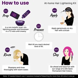 2.Oh! Semi Permanent Hair Color & Bleach Kit-250ml Shade-Lavender image 3