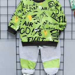 QMQ Boys Printed Round Neck T-shirt With Track Pant-image-35