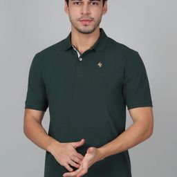 Cantabil Men Solid Polo Collar Cotton T-shirt-picture-31