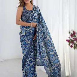 CaniBani Blue Silk Blend Sarees-26