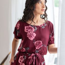 Polago Clothing Floral Print Georgette Top-image-77