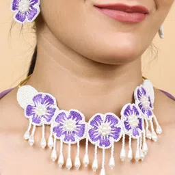 Tipsy closet Women Purple Jewellery Set-image-73