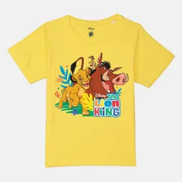 YK Disney Boys Lion King Printed Pure Cotton Applique T-shirt-image-85