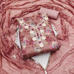 Blissta Floral Printed Beads And Stones Unstitched Dress Material-image-96