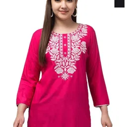 Aura Glam Ethnic Motifs Embroidered Chikankari Chikankari Kurti-picture-53