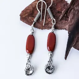 Shrim jewels Brass-Plated Artificial Stones Studded Circular Shaped Oxidised Drop Earrings-picture-34