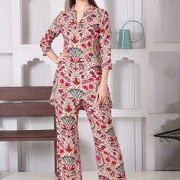 KWEEN Printed Tunic With Trousers Co-Ords-image-24