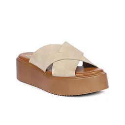 Viviblu Solid Leather Platform Sandals-picture-35