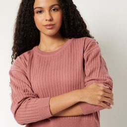 max Women Striped Long Sleeves Crop Pullover-picture-43