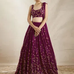 JULEE Embellished Sequinned Semi-Stitched Lehenga & Unstitched Blouse With Dupatta-picture-39