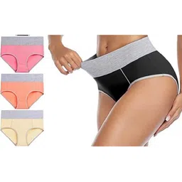 Diving Deep Women Pack of 3 Cotton Colourblocked Low-Rise Hipster Briefs-image-28