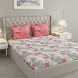 Raymond Home Camphor Grey Geometric Cotton 120 TC Double Queen Bedsheet Set-2.29mX2.54m-picture-7