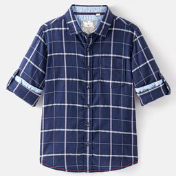 Infinity Boys Windowpane Checks Opaque Checked Casual Shirt-image-48