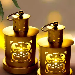 Homesake Gold-Toned 2 Pieces Moroccan Lanterns Tealight Candle Holders-image-66