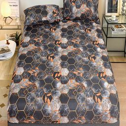 JC HOME Grey Geometric 140 TC King Bedsheet Set 2 m x 2.20 m-image-23