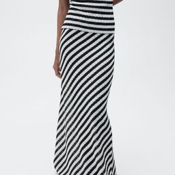 MANGO Striped Knitted Maxi Skirt-image-28