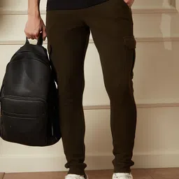 WROGN Men Regular Fit Mid-Rise Cargos Trousers-image-13