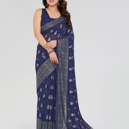 LeeliPeeri Designer Paisley Poly Georgette Saree-image-64