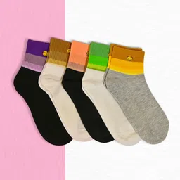 BAESD Kids Pack Of 5 Patterned Ankle Length Socks-10