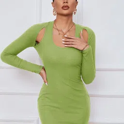 StyleCast Long Sleeves Round Neck Bodycon Dress-image-60