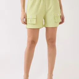SPYKAR Women Self Design Relaxed Fi Cargo Styles Shorts-image-65