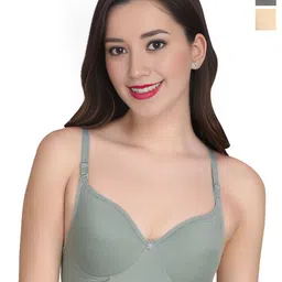 Liigne Pack Of 2 Full Coverage Non Padded Seamless Bra-2