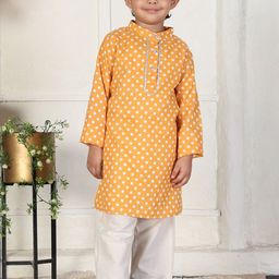 Cutiekins Boys Polka Dot Printed Kurta with Pyjama-picture-6