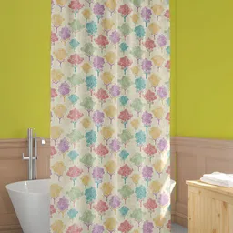 ArtzFolio Yellow & Pink Printed Waterproof Shower Curtains-9