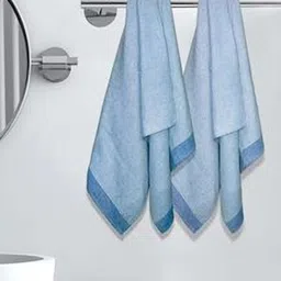 Aura Blue & Navy Blue 2 Cotton 210 GSM Bath Towel-image-108