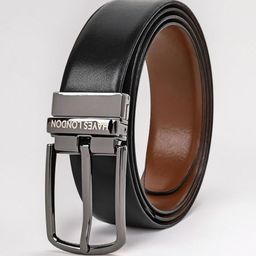 Hayes London Men Textured Leather Reversible Formal Belt-image-68