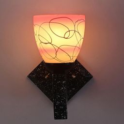 1ST TIME Pink & White Glass Printed Cylinder Shaped Wall Lamp-picture-29