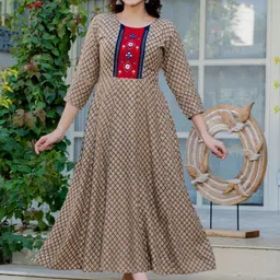 ARADHNA Women Ethnic Motifs Printed Thread Work Kurta-image-52