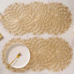 TIED RIBBONS 6Pcs Textured Round Table Placemats-image-6