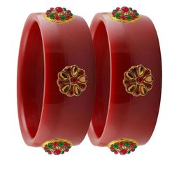 Vidhya Kangan Red Plastic Bangles-image-21
