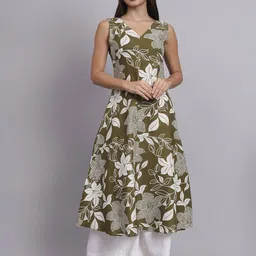 DHAKRE FASHION Women Floral Printed Sequinned Handloom Anarkali Kurta-picture-24