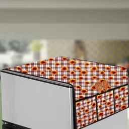 The Furnishing Tree Coffee Brown Printed Refrigerator Cover-image-55