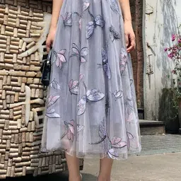 MADE FOR HER LABEL Embellished Flared Midi Skirt-image-14