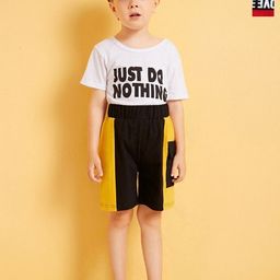Lofn Unisex Kids Colourblocked T-shirt with Capris-image-72