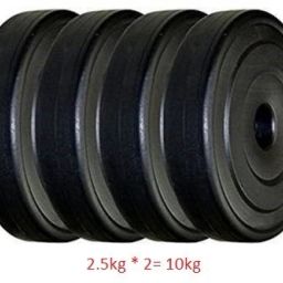 10 kg Olympic (2.5 KG * 4) PVC Plates Black Home Gym Combo-28