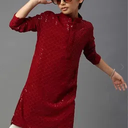 VADLI FASHION Boys Geometric Embroidered Straight Kurta-40