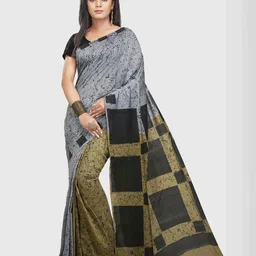 Crochetin Printed Half and Half Saree-image-33