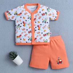 BUMZEE Boys Printed Short Sleeves Pure Cotton Shirt With Shorts-image-82