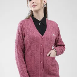 Monte Carlo Women Floral Woollen Cardigan-image-87