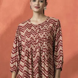 Sangria Women Round Neck A-Line Top-image-68