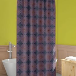 ArtzFolio Purple & Grey Ethnic Motifs Printed Waterproof Shower Curtain-image-66