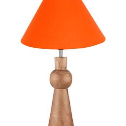 Devansh Orange Wood Traditional Abstract Shaped Table Lamp image 5
