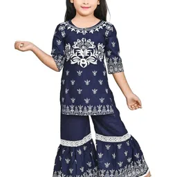 NFashion Girls Blue Kurta Sets-image-102