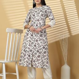 Pistaa Women Floral Printed Bell Sleeves Kurta-picture-24
