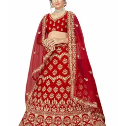 Maroosh Embellished Thread Work Unstitched Lehenga & Blouse With Dupatta image 3
