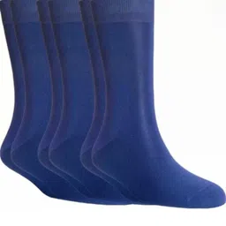 Akeeta Unisex 3 Pairs Blue Calf Length Socks-picture-25